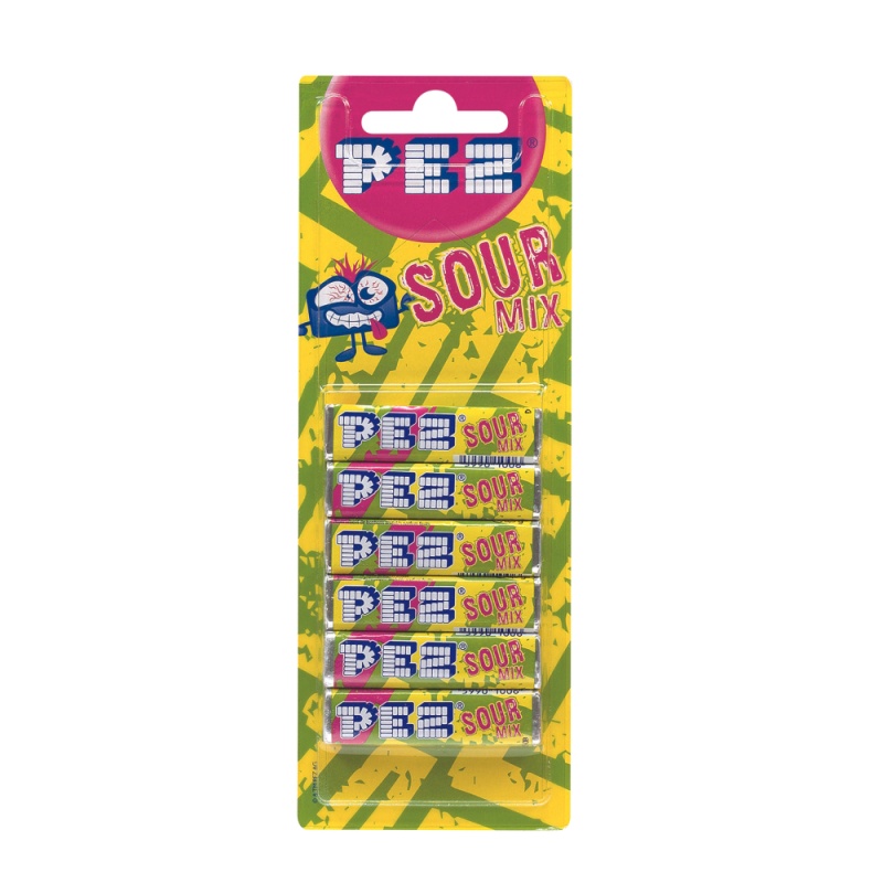 Sour Fruit Flavour PEZ Refill Tablets 6 Pack Sweets 51g[1]